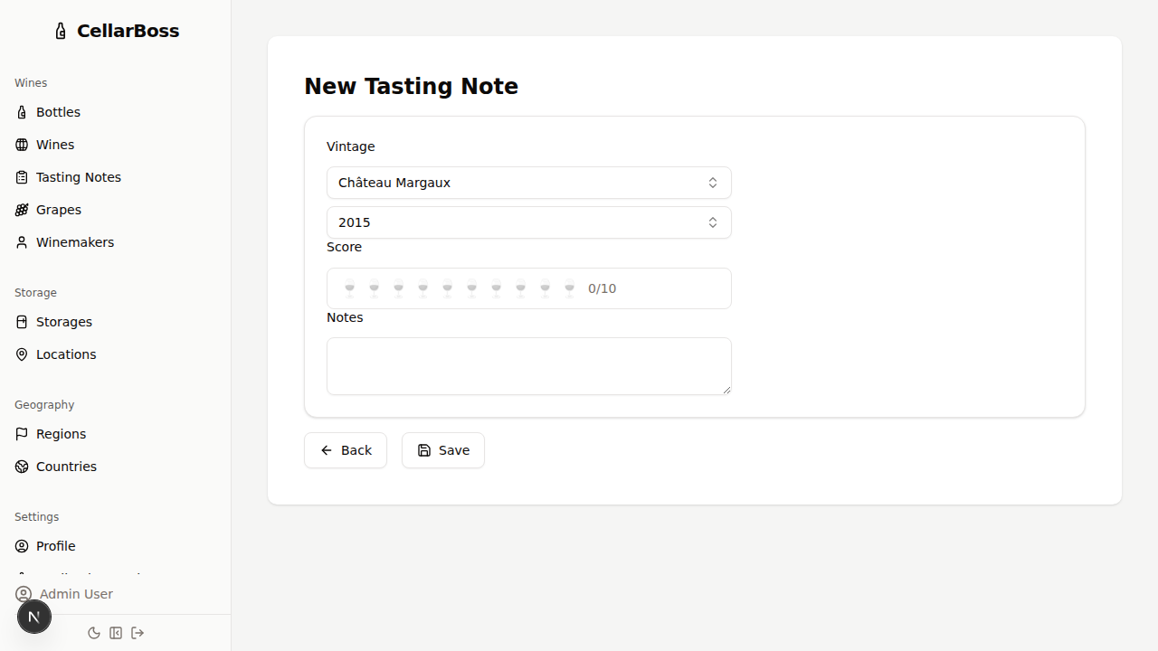 Create tasting note